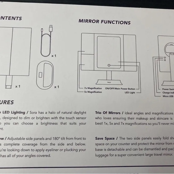 Sora Dual powered Vanity Mirror LED’s mimic the natural sunlight - Picture 6 of 13
